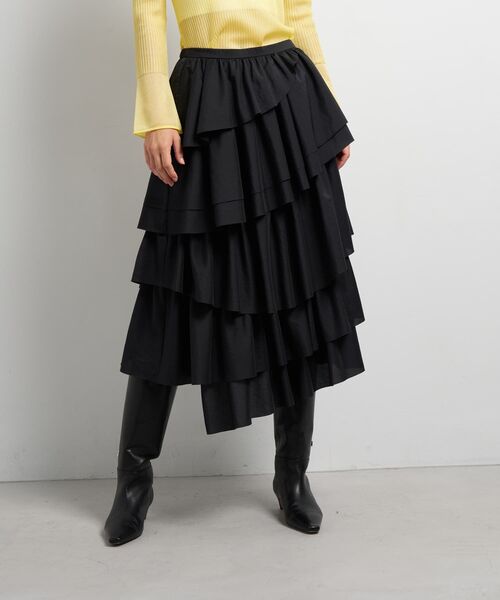 LANVIN en Bleu(ランバンオンブルー)の「ランダムティアードフリルスカート(スカート・レディース・オフホワイト/ブラック・38)」の14枚目の写真