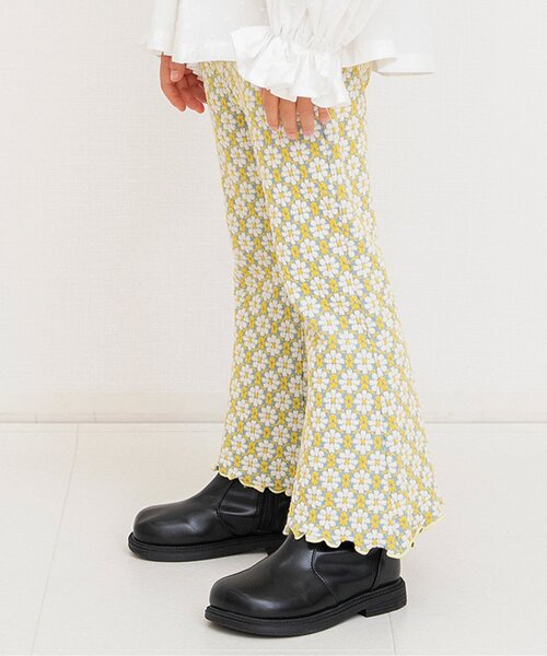 BREEZE（ブリーズ）の「【リンク/ジュニア対応】総柄ジャガードフレアパンツ（その他パンツ・キッズ・レッド/オレンジ/ブラック/サックスブルー・80/90/100/110/120/130/140）」の3枚目の写真