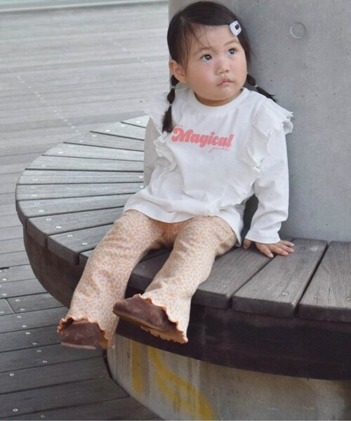 BREEZE（ブリーズ）の「【リンク/ジュニア対応】総柄ジャガードフレアパンツ（その他パンツ・キッズ・レッド/オレンジ/ブラック/サックスブルー・80/90/100/110/120/130/140）」の17枚目の写真