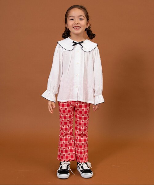 BREEZE（ブリーズ）の「【リンク/ジュニア対応】総柄ジャガードフレアパンツ（その他パンツ・キッズ・レッド/オレンジ/ブラック/サックスブルー・80/90/100/110/120/130/140）」の18枚目の写真