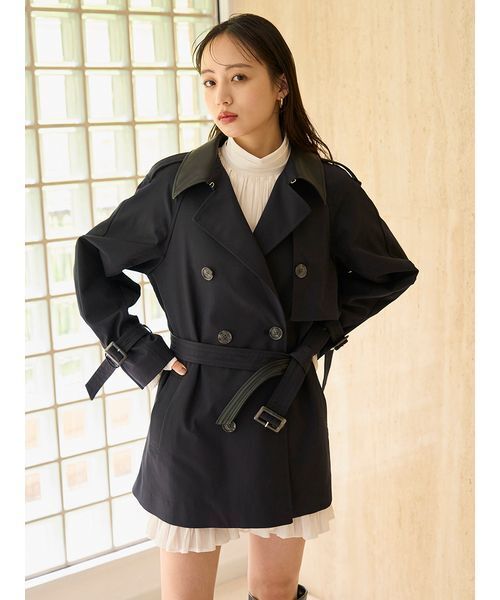 SNIDEL（スナイデル）の「バリエーションミドルトレンチコート（トレンチコート・レディース・ネイビー/ライトベージュ・0/1）」の18枚目の写真