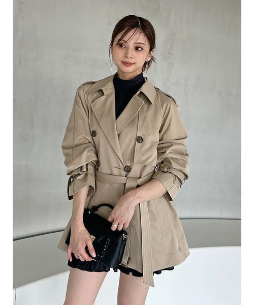 SNIDEL（スナイデル）の「バリエーションミドルトレンチコート（トレンチコート・レディース・ネイビー/ライトベージュ・0/1）」の22枚目の写真