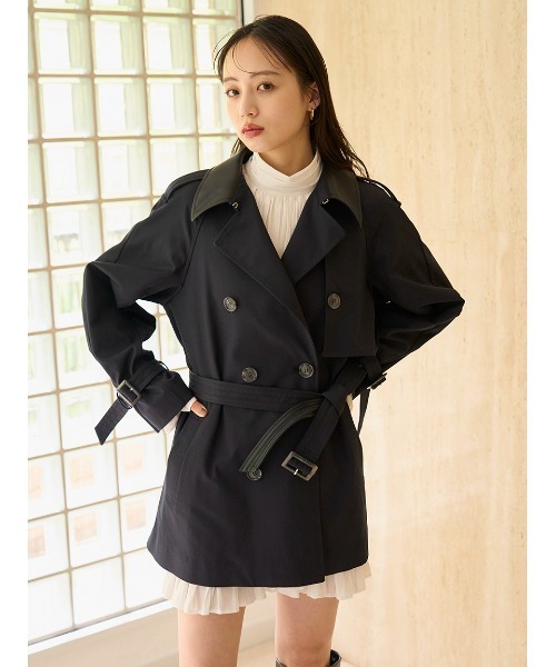 SNIDEL（スナイデル）の「バリエーションミドルトレンチコート（トレンチコート・レディース・ネイビー/ライトベージュ・0/1）」の6枚目の写真