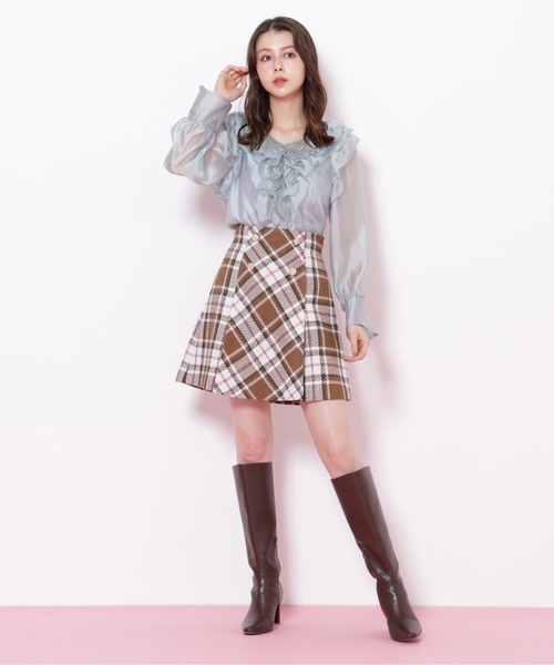 JILL by JILL STUART（ジルバイジルスチュアート）の「◇ループヤーンチェックミニスカート（スカート・レディース・イエロー系その他/ブラウン系その他/ブラック系その他・SMALL/MEDIUM）」の15枚目の写真