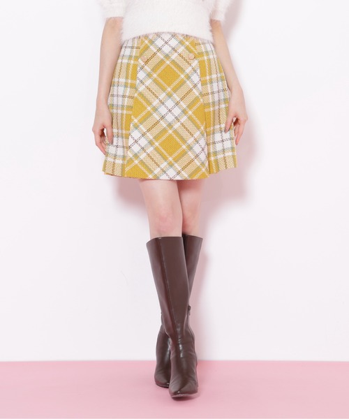 JILL by JILL STUART（ジルバイジルスチュアート）の「◇ループヤーンチェックミニスカート（スカート・レディース・イエロー系その他/ブラウン系その他/ブラック系その他・SMALL/MEDIUM）」の14枚目の写真