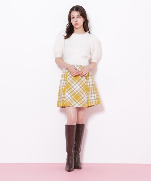 JILL by JILL STUART（ジルバイジルスチュアート）の「◇ループヤーンチェックミニスカート（スカート・レディース・イエロー系その他/ブラウン系その他/ブラック系その他・SMALL/MEDIUM）」の9枚目の写真