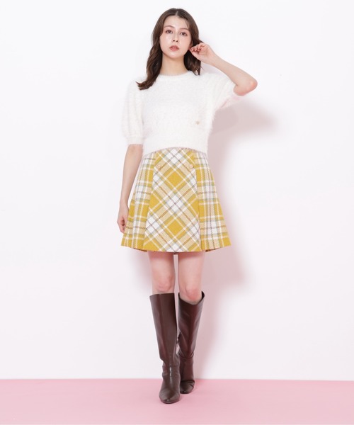 JILL by JILL STUART（ジルバイジルスチュアート）の「◇ループヤーンチェックミニスカート（スカート・レディース・イエロー系その他/ブラウン系その他/ブラック系その他・SMALL/MEDIUM）」の10枚目の写真