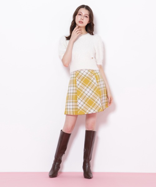 JILL by JILL STUART（ジルバイジルスチュアート）の「◇ループヤーンチェックミニスカート（スカート・レディース・イエロー系その他/ブラウン系その他/ブラック系その他・SMALL/MEDIUM）」の11枚目の写真