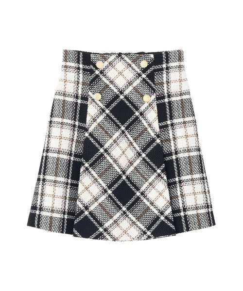 JILL by JILL STUART（ジルバイジルスチュアート）の「◇ループヤーンチェックミニスカート（スカート・レディース・イエロー系その他/ブラウン系その他/ブラック系その他・SMALL/MEDIUM）」の4枚目の写真