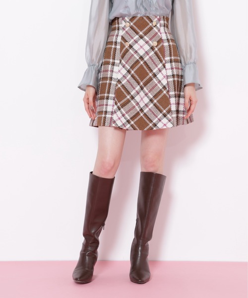 JILL by JILL STUART（ジルバイジルスチュアート）の「◇ループヤーンチェックミニスカート（スカート・レディース・イエロー系その他/ブラウン系その他/ブラック系その他・SMALL/MEDIUM）」の19枚目の写真