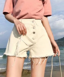 キュロット デニムショートパンツレディース ダメージ ホットパンツ ハーフパンツ
