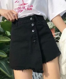キュロット デニムショートパンツレディース ダメージ ホットパンツ ハーフパンツ