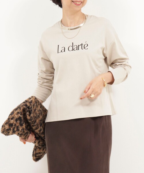 MICO COULIER(ミコクリエ)の「《防水・防汚・防油》トリプルケア ロゴプリントプルオーバー(Tシャツ/カットソー・レディース・オフホワイト/ベージュ/グレー・38)」の19枚目の写真