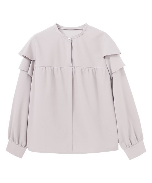 Pierrot(ピエロ)の「【接触冷感/UV/ウォッシャブル】ラッフルショルダーTブラウス(シャツ/ブラウス・レディース・ベージュ/ネイビー/グレー/オフホワイト・L/M)」の16枚目の写真
