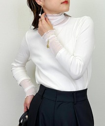 DIARIUM | 【日本製】チュール切り替えテレコプルオーバー(Tシャツ/カットソー)