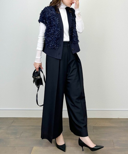 DIARIUM(ディアリウム)の「【日本製】チュール切り替えテレコプルオーバー(Tシャツ/カットソー・レディース・レッド/アイボリー/ブラック・M)」の12枚目の写真