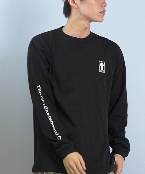 girl(ガール)の「GIRL/ガール 長袖Tシャツ/ロンT GR25FTM01(Tシャツ/カットソー・メンズ・ブラック/オレンジ/ホワイト・XL/M/L)」の2枚目の写真