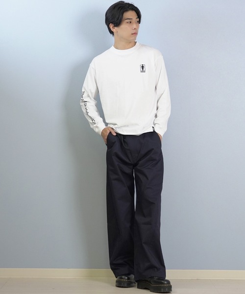 girl(ガール)の「GIRL/ガール 長袖Tシャツ/ロンT GR25FTM01(Tシャツ/カットソー・メンズ・ブラック/オレンジ/ホワイト・XL/M/L)」の6枚目の写真