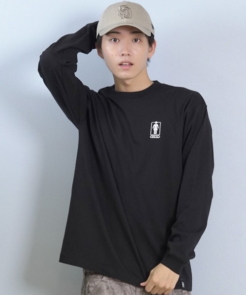 girl(ガール)の「GIRL/ガール 長袖Tシャツ/ロンT GR25FTM01(Tシャツ/カットソー・メンズ・ブラック/オレンジ/ホワイト・XL/M/L)」の9枚目の写真