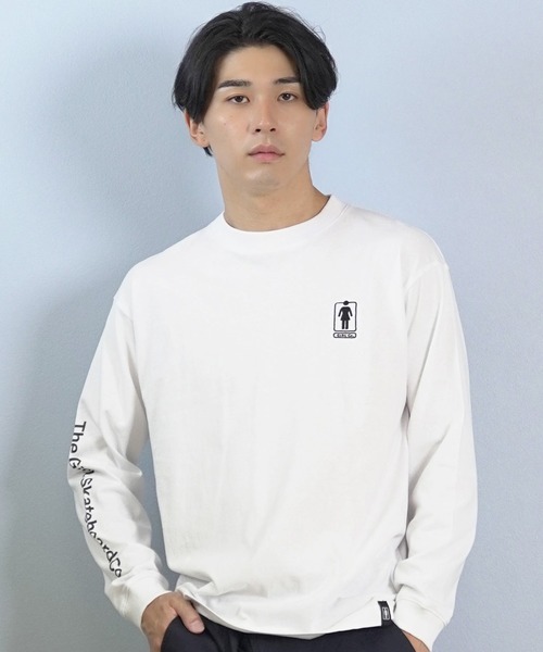 girl(ガール)の「GIRL/ガール 長袖Tシャツ/ロンT GR25FTM01(Tシャツ/カットソー・メンズ・ブラック/オレンジ/ホワイト・XL/M/L)」の4枚目の写真