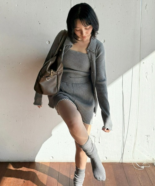 Olu.(オルドット)の「【うるちん☆こみ×Olu.】ルーズフィットリブソックス(ソックス/靴下・レディース・グレー/アイボリー・FREE)」の7枚目の写真