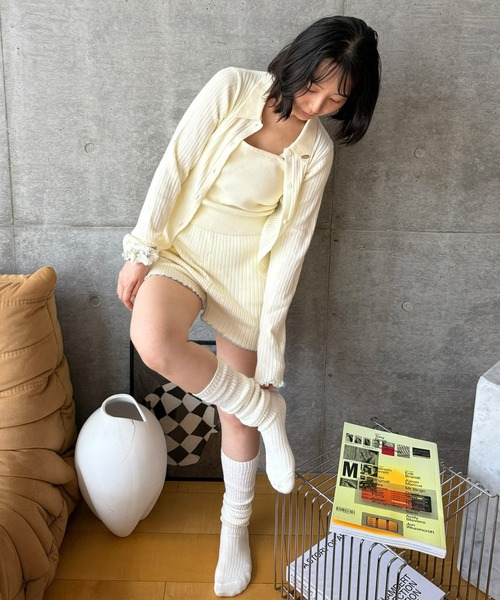 Olu.(オルドット)の「【うるちん☆こみ×Olu.】ルーズフィットリブソックス(ソックス/靴下・レディース・グレー/アイボリー・FREE)」の11枚目の写真