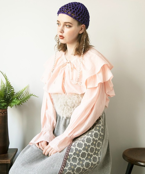 チャイハネ（チャイハネ）の「【チャイハネ】アミミパールキャップ（ニットキャップ/ビーニー・レディース・パープル/ブラック・FREE）」の10枚目の写真