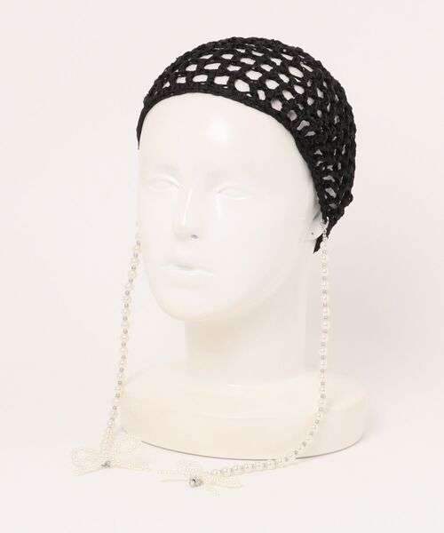 チャイハネ（チャイハネ）の「【チャイハネ】アミミパールキャップ（ニットキャップ/ビーニー・レディース・パープル/ブラック・FREE）」の3枚目の写真