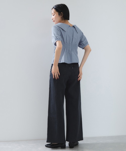 VIS（ビス）の「ビックカラーシャツブラウス（シャツ/ブラウス・レディース・チャコールグレー/ブルー・FREE）」の21枚目の写真