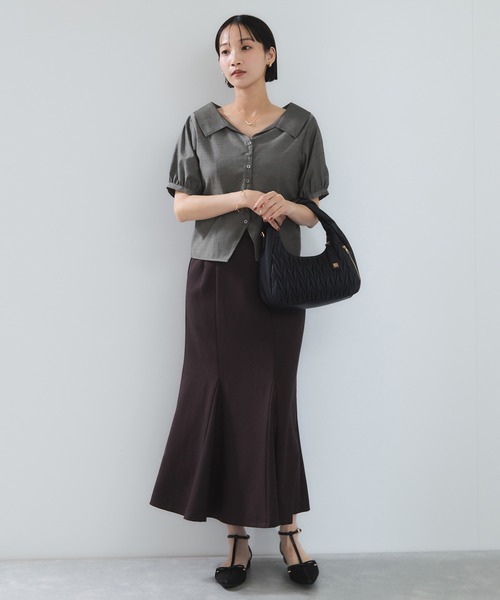 VIS（ビス）の「ビックカラーシャツブラウス（シャツ/ブラウス・レディース・チャコールグレー/ブルー・FREE）」の14枚目の写真