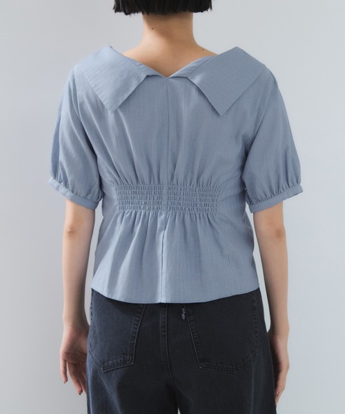 VIS（ビス）の「ビックカラーシャツブラウス（シャツ/ブラウス・レディース・チャコールグレー/ブルー・FREE）」の10枚目の写真