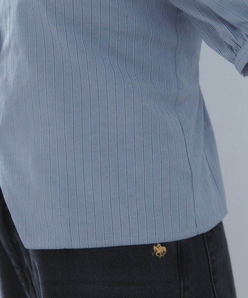 VIS（ビス）の「ビックカラーシャツブラウス（シャツ/ブラウス・レディース・チャコールグレー/ブルー・FREE）」の7枚目の写真