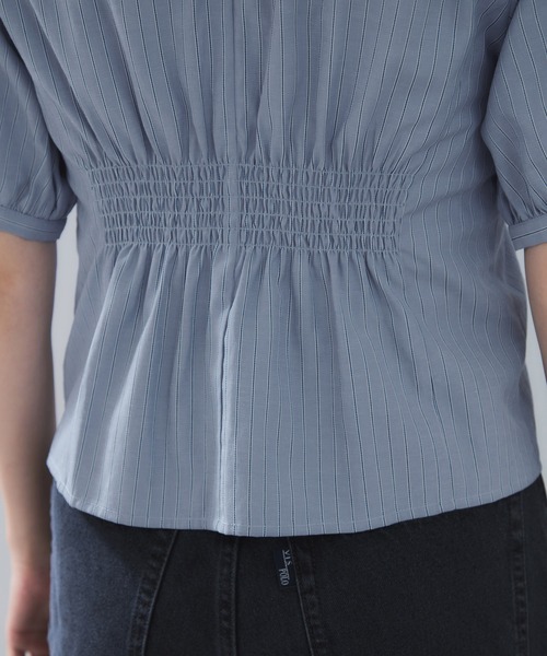 VIS（ビス）の「ビックカラーシャツブラウス（シャツ/ブラウス・レディース・チャコールグレー/ブルー・FREE）」の6枚目の写真