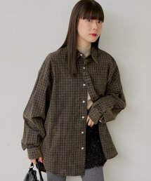 WHIMSIC | 【UNISEX】アシッドウォッシュプラッドシャツ(シャツ/ブラウス)