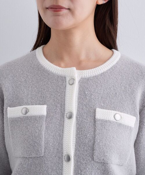 INDIVI(インディヴィ)の「【ミニブークレ素材】ジャケットライクカーディガン(カーディガン/ボレロ・レディース・ブラック/ネイビー/ライトグレー系4・05/13/15 /34/38)」の20枚目の写真