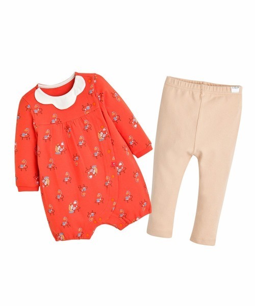 moimoln(モイモルン)の「【2点セット】クレアーロンパース&レギンス(ロンパース・キッズ・オレンジ・80cm/70cm/90cm)」の1枚目の写真