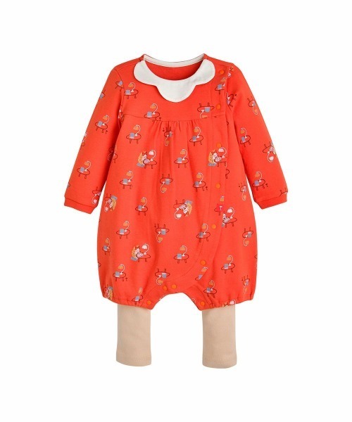 moimoln(モイモルン)の「【2点セット】クレアーロンパース&レギンス(ロンパース・キッズ・オレンジ・80cm/70cm/90cm)」の2枚目の写真