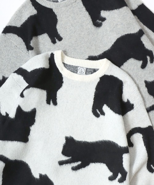 Lazar(ラザル)の「Allover Jacquard Knit/オーバーサイズ 総柄 ジャガードニット/セーター/レディース メンズ(ニット/セーター・レディース・アイボリー/グレー系その他/ブラック/グレー/ホワイト系その他/ネイビー・M/L)」の3枚目の写真