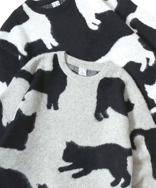 Lazar(ラザル)の「Allover Jacquard Knit/オーバーサイズ 総柄 ジャガードニット/セーター/レディース メンズ(ニット/セーター・レディース・アイボリー/グレー系その他/ブラック/グレー/ホワイト系その他/ネイビー・M/L)」の5枚目の写真