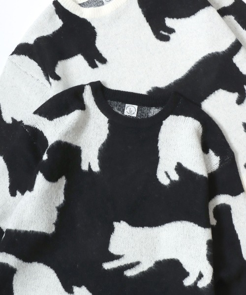 Lazar(ラザル)の「Allover Jacquard Knit/オーバーサイズ 総柄 ジャガードニット/セーター/レディース メンズ(ニット/セーター・レディース・アイボリー/グレー系その他/ブラック/グレー/ホワイト系その他/ネイビー・M/L)」の1枚目の写真