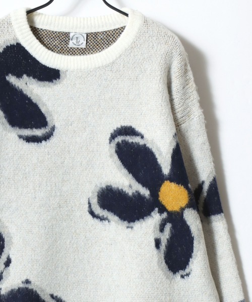 Lazar(ラザル)の「Allover Jacquard Knit/オーバーサイズ 総柄 ジャガードニット/セーター/レディース メンズ(ニット/セーター・レディース・アイボリー/グレー系その他/ブラック/グレー/ホワイト系その他/ネイビー・M/L)」の7枚目の写真