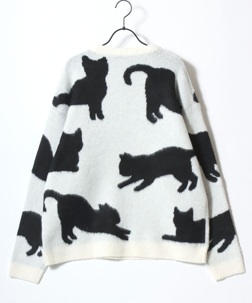 Lazar(ラザル)の「Allover Jacquard Knit/オーバーサイズ 総柄 ジャガードニット/セーター/レディース メンズ(ニット/セーター・レディース・アイボリー/グレー系その他/ブラック/グレー/ホワイト系その他/ネイビー・M/L)」の16枚目の写真
