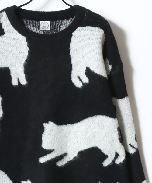 Lazar(ラザル)の「Allover Jacquard Knit/オーバーサイズ 総柄 ジャガードニット/セーター/レディース メンズ(ニット/セーター・レディース・アイボリー/グレー系その他/ブラック/グレー/ホワイト系その他/ネイビー・M/L)」の9枚目の写真