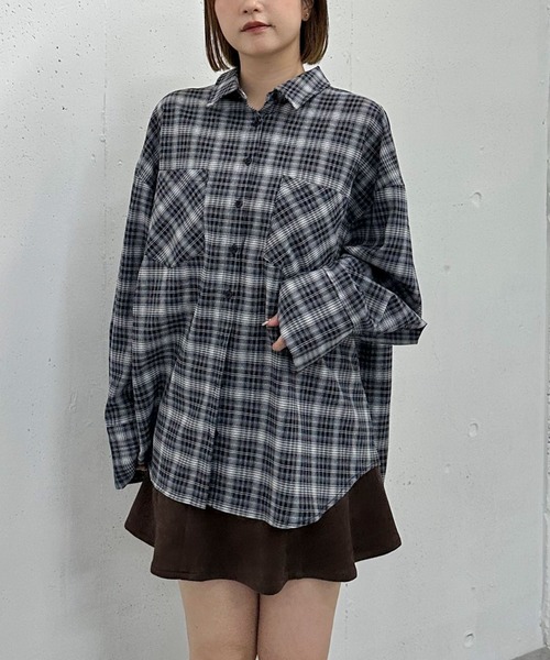 archives（アルシーヴ）の「ＴＲチェックミドルシャツ（シャツ/ブラウス・レディース・ワイン/ブラウン/ネイビー・MEDIUM）」の18枚目の写真