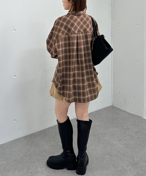 archives（アルシーヴ）の「ＴＲチェックミドルシャツ（シャツ/ブラウス・レディース・ワイン/ブラウン/ネイビー・MEDIUM）」の17枚目の写真
