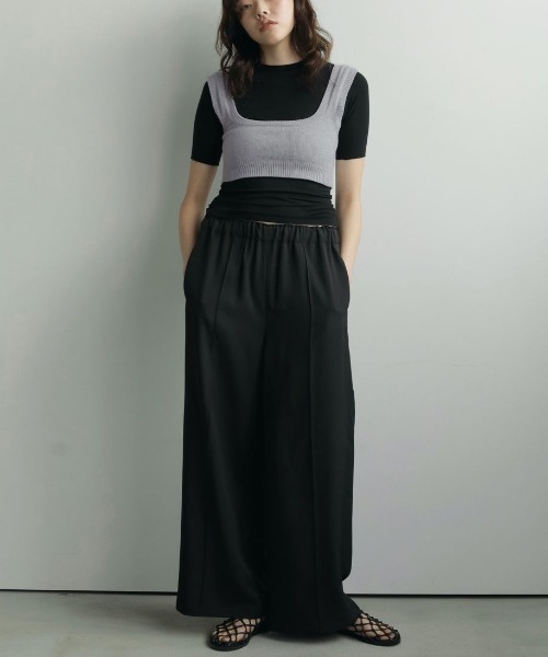 anuke（アンヌーク）の「anuke Velour Knit Tanktop 62520535（タンクトップ・レディース・ライトブルー/ブラック・FREE）」の5枚目の写真