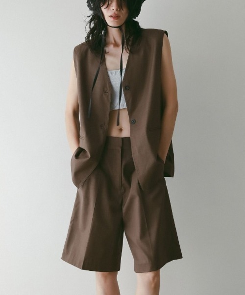 anuke（アンヌーク）の「anuke Velour Knit Tanktop 62520535（タンクトップ・レディース・ライトブルー/ブラック・FREE）」の7枚目の写真