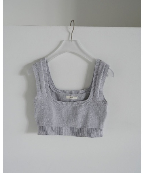 anuke（アンヌーク）の「anuke Velour Knit Tanktop 62520535（タンクトップ・レディース・ライトブルー/ブラック・FREE）」の9枚目の写真