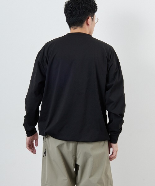 +phenix（プラスフェニックス）の「[＋phenix/プラスフェニックス] 別注 ワンポイント刺繍ロゴ ドローコードロンT（Tシャツ/カットソー・メンズ・ホワイト/ブラック/グレイッシュベージュ/チャコールグレー・M/L/XL）」の22枚目の写真