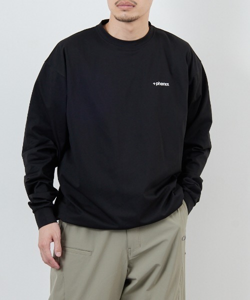 +phenix（プラスフェニックス）の「[＋phenix/プラスフェニックス] 別注 ワンポイント刺繍ロゴ ドローコードロンT（Tシャツ/カットソー・メンズ・ホワイト/ブラック/グレイッシュベージュ/チャコールグレー・M/L/XL）」の20枚目の写真